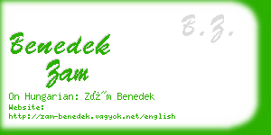 benedek zam business card